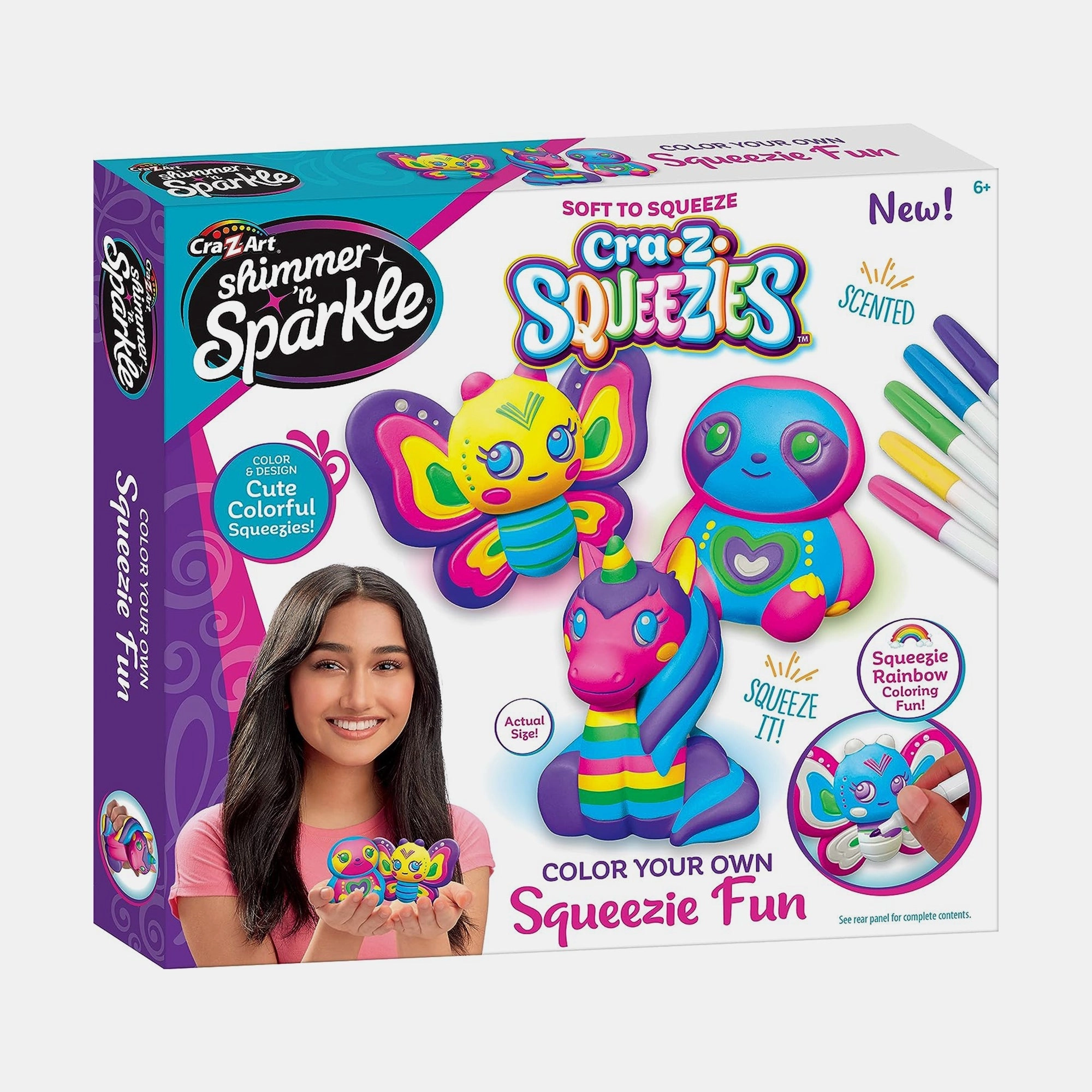 SHIMMER N SPARKLE Color Your Own Squeezie Fun - 6+ years 8 pcs