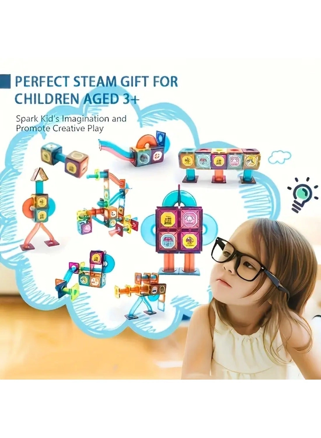 Magnetic Tiles Ball Track Set - 97+ pcs