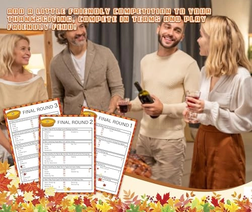 Thanksgiving Friendly Feud Game - 15 years and up 12 Question Cards and 3 Quick Fire Final Rounds Cards (02)
