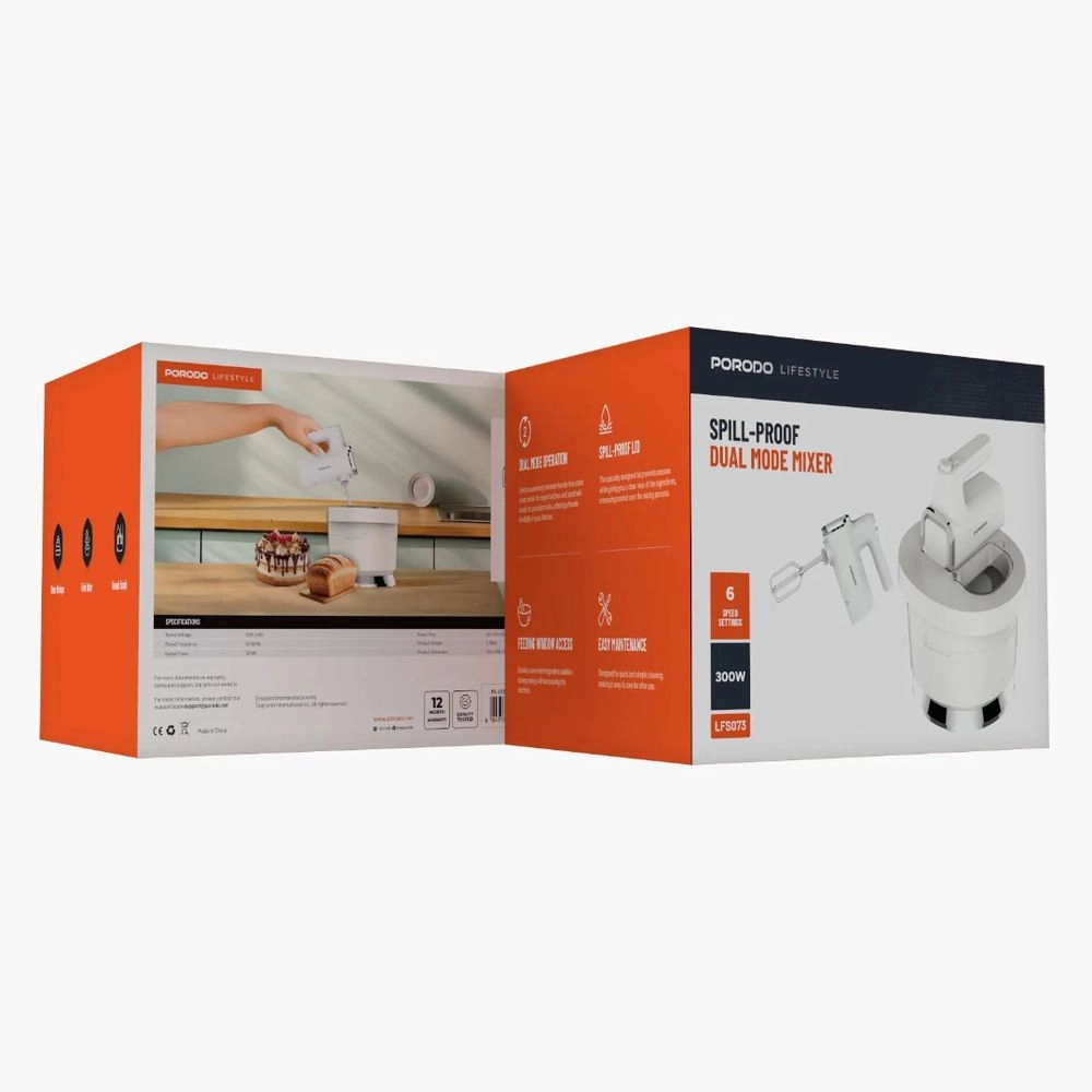 Porodo Spill-Proof Dual Mode Mixer - 300W