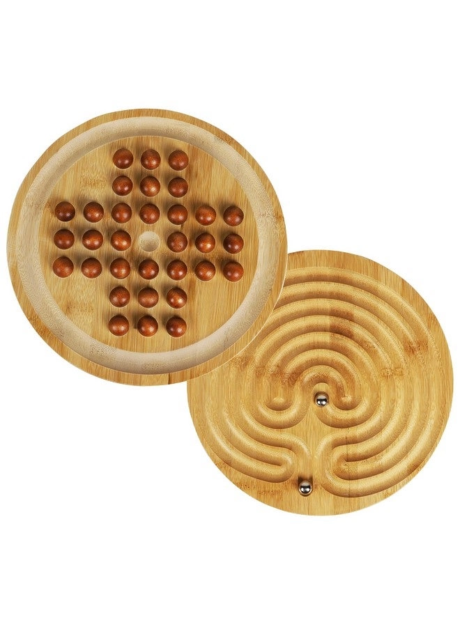 Toys of Wood Oxford 2-in-1 Solitaire and Labyrinth Game Set - Classic one Player 25cm 9.8”