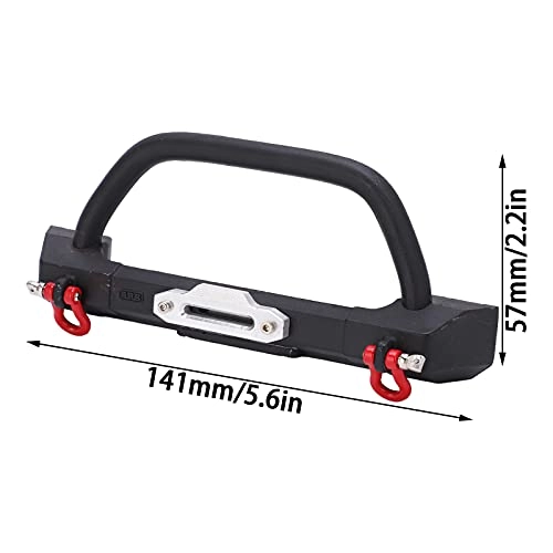 Metal Front Bumper - SCX10 90046 90047/TRX4 1/10 Black