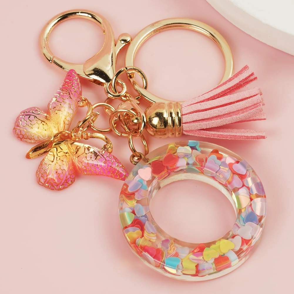 Initial Letter Keychain - Butterfly