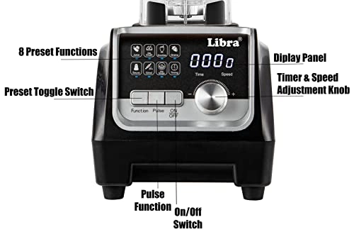 Digital Commercial Blender - Digital control with 8 pre-set functions, BPA-free jars