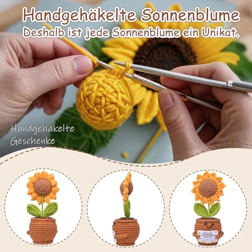 Pocket Hug Positive Sunflower Crochet - Fabric