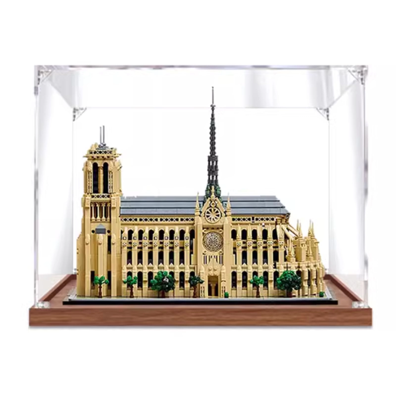 XDHVBES Acrylic Dustproof Display Case - Lego 21061 Notre Dame de Paris 45x25x35cm 2mm