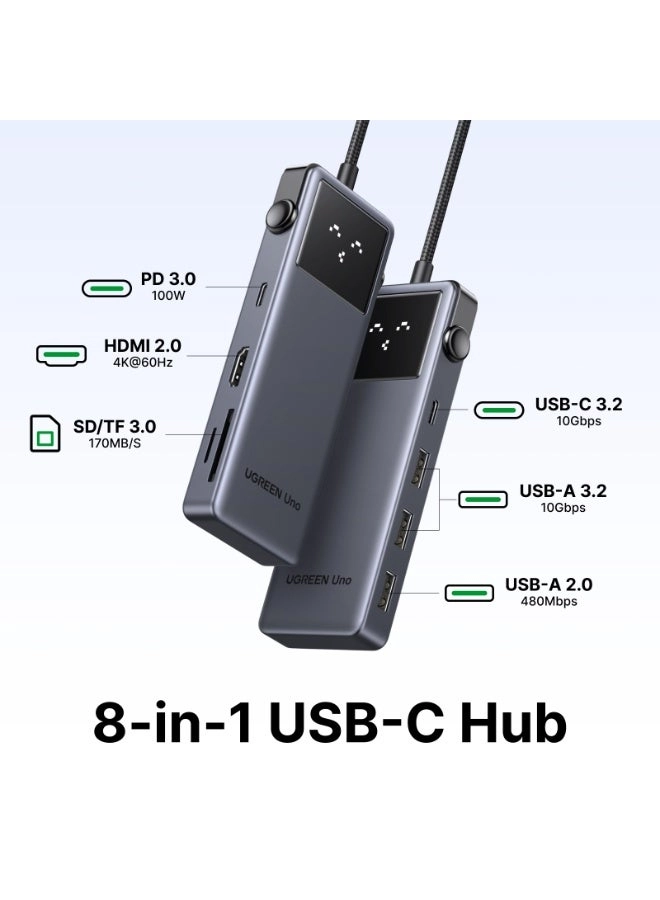 UNO 6-In-1 USB-C HUB - 2xUSB-A3.2 2xUSB-C3.2 100W PD