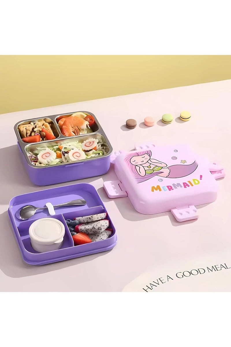 Stainless Steel Lunch Containers - 3 Compartments Bowl