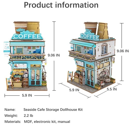 Miniature Dollhouse Kit - Automatic Lid Opening with Light Box 9"