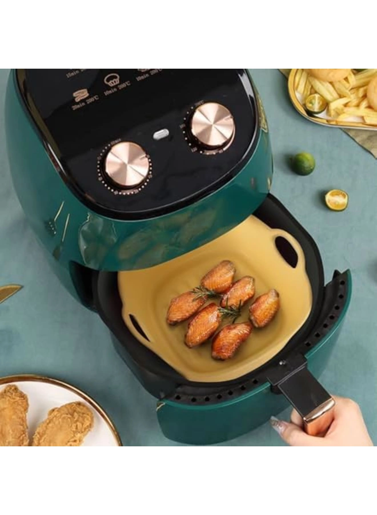 Reusable Air Fryer Liners - 8.5 Inch 2-Pack Ceramic