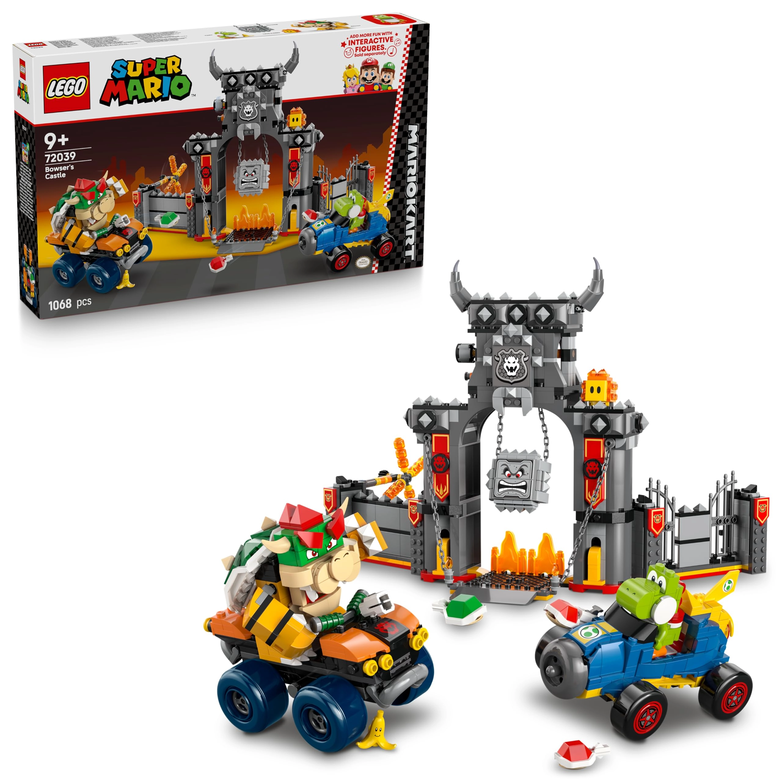 Super Mario: Mario Kart - Bowser's Castle (72039) - Interactive 2 Cars 4 Figures incl. Yoshi