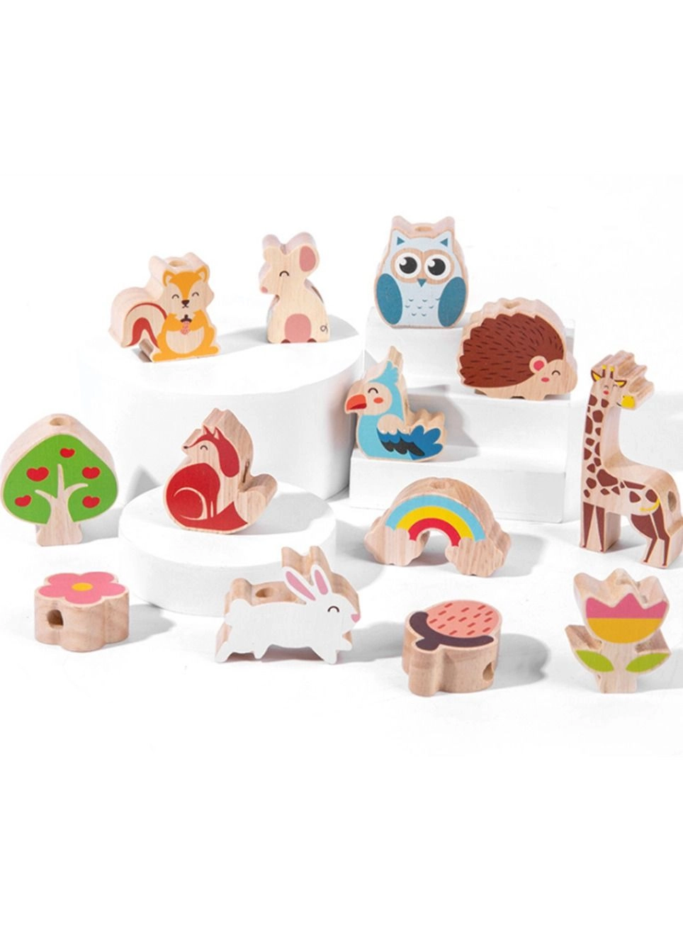 Animals Wooden Stacking Blocks - 2-4 years 10 pieces