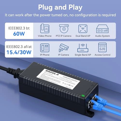 2.5GbE PoE Injector - 60W IEEE 802.3