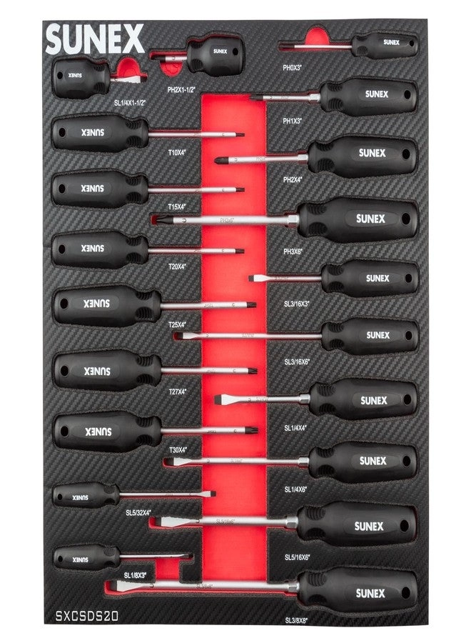SXCSDS20 Magnetic Phillips Slotted Torx Screwdriver Set