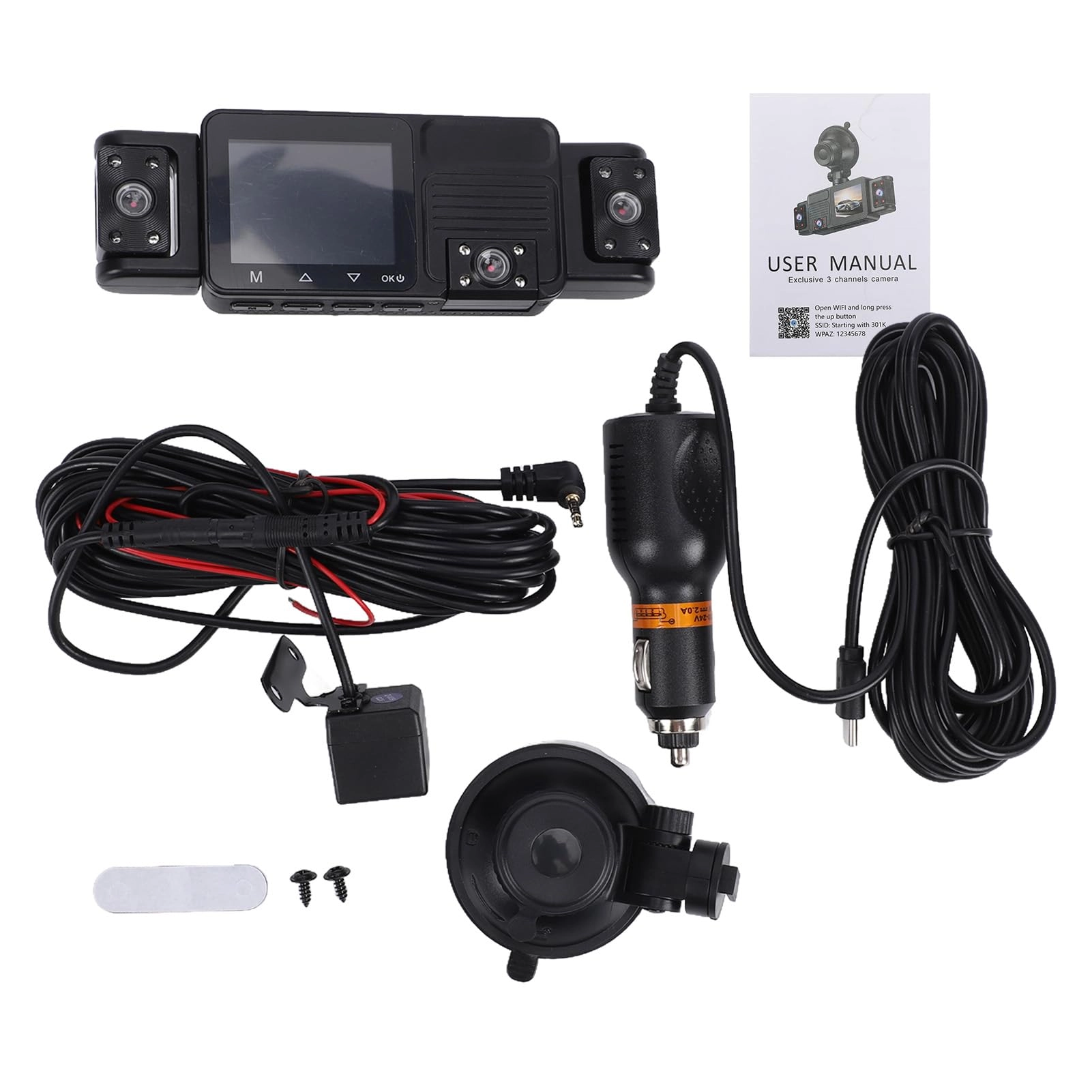 CHICIRIS 2K 5 Channel Car Dash Cam - 2560x1440P