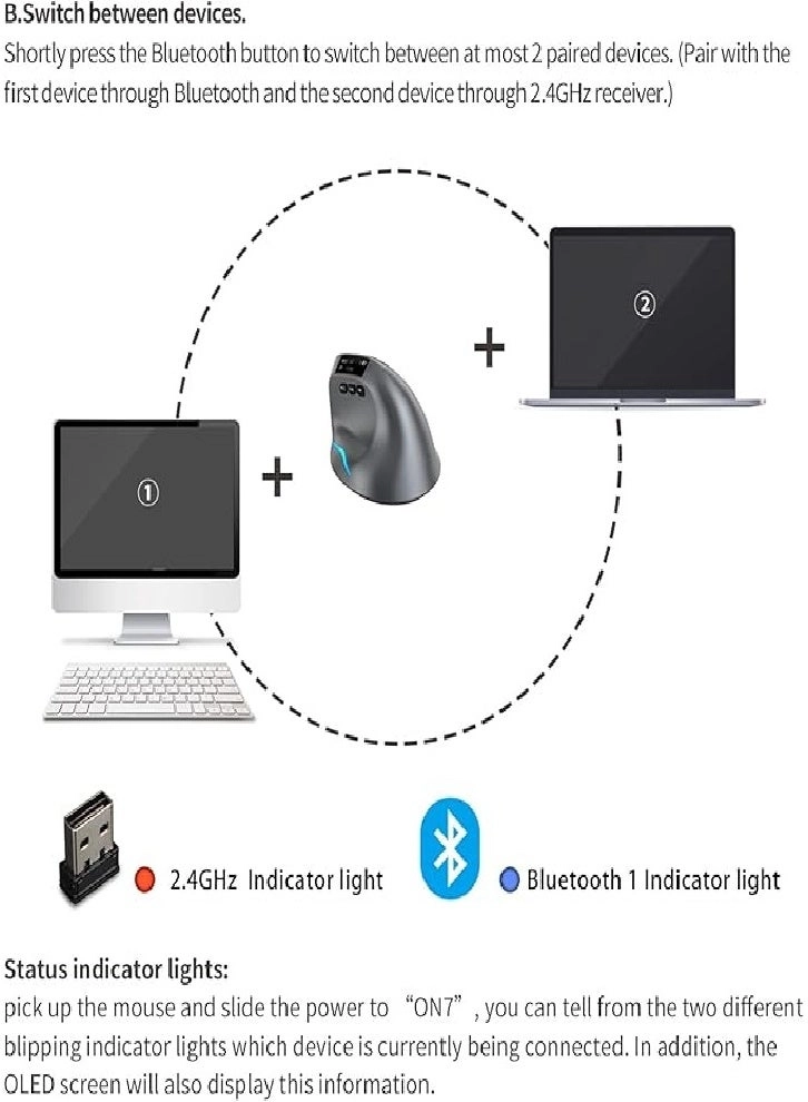 F-26C Ergonomic Vertical Mouse - Wireless