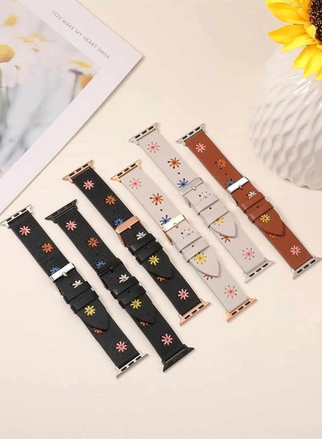 Leather Watch Band for Apple Watch Ultra/Series 8/7/6/5/4/3/2/1/SE (41/40/38/49/45/44/42mm)