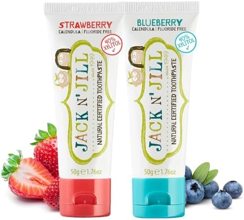 Jack N' Jill Natural Blueberry & Strawberry Toothpaste 6 months+ 1.76oz (Pack of 2)