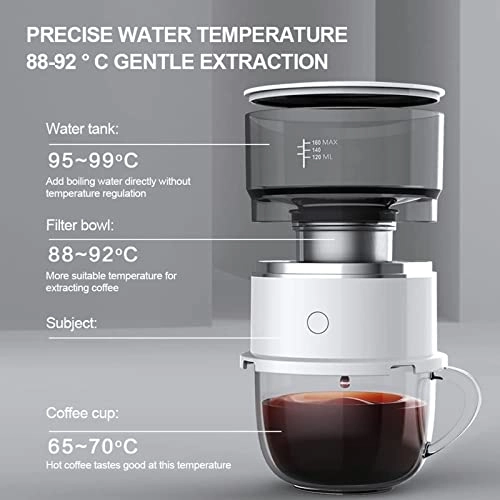 Mini Hand-Pressed Coffee Maker - 120ml 2*AAA Rotating Dripper