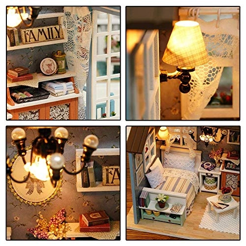 Diy Miniature Dollhouse Kit - 3D Wooden Led Lights