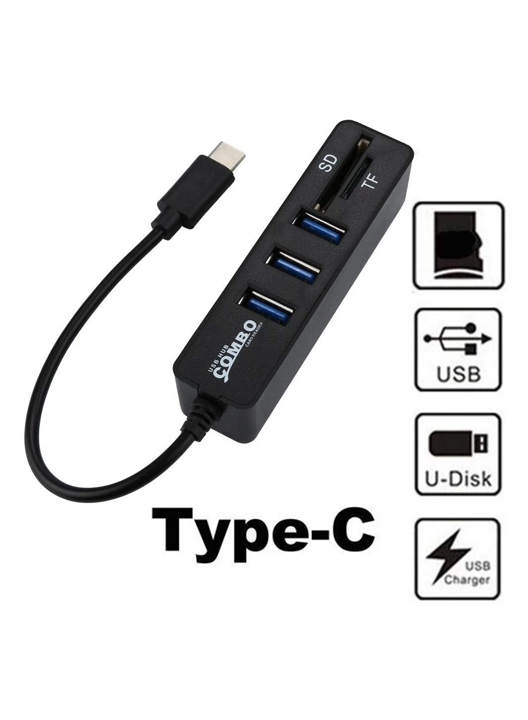 W18 Type C Hub - 3 USB HDMI 3D/TF