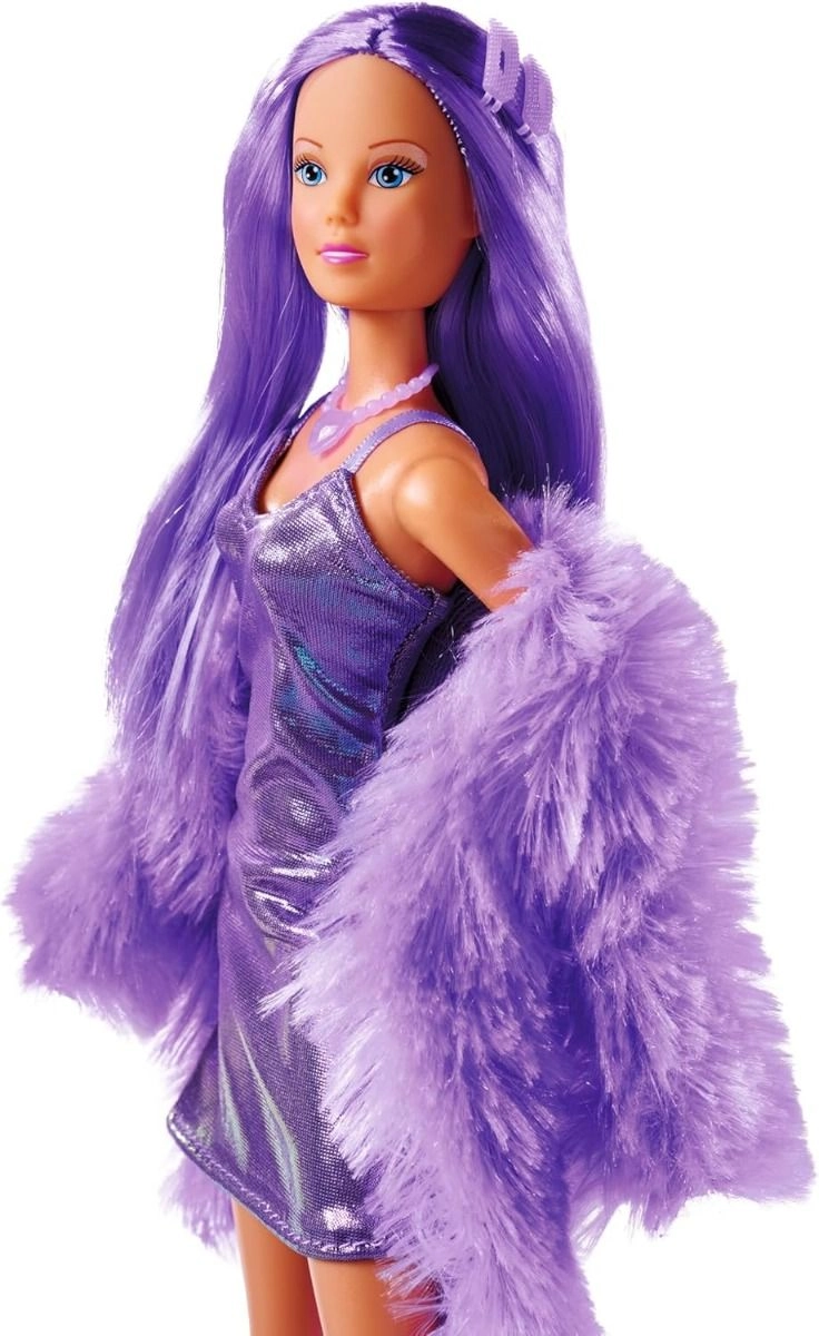 Steffi Love Fluffy Doll - 29cm Belt Dress Fur Jacket Ages 3+