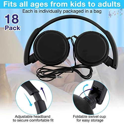 Classroom Headphones Wired Headphone 18 Pack