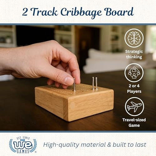 Cribbage Board - Travel Foldable 2 Track Set