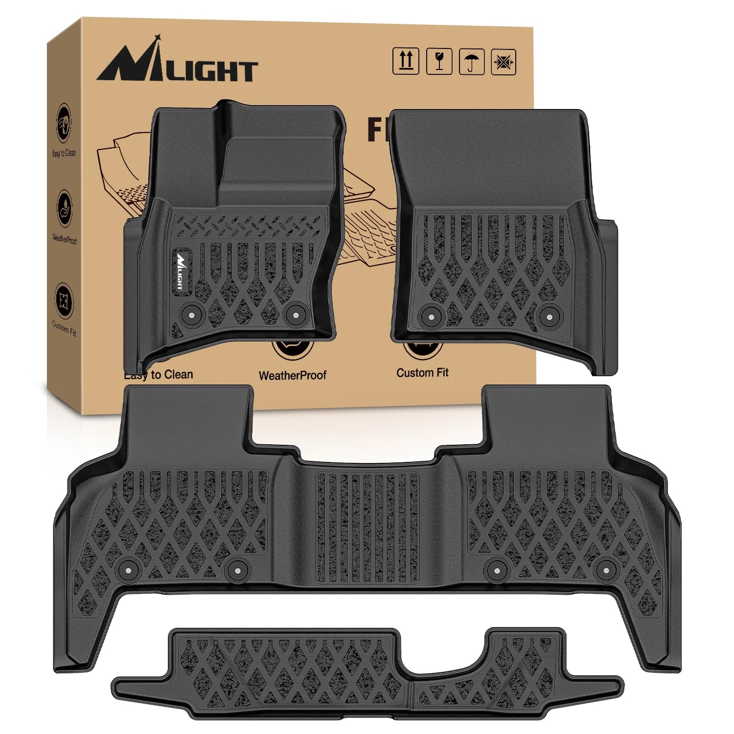 Nilight TPE Floor Mats for Land Rover Defender 110