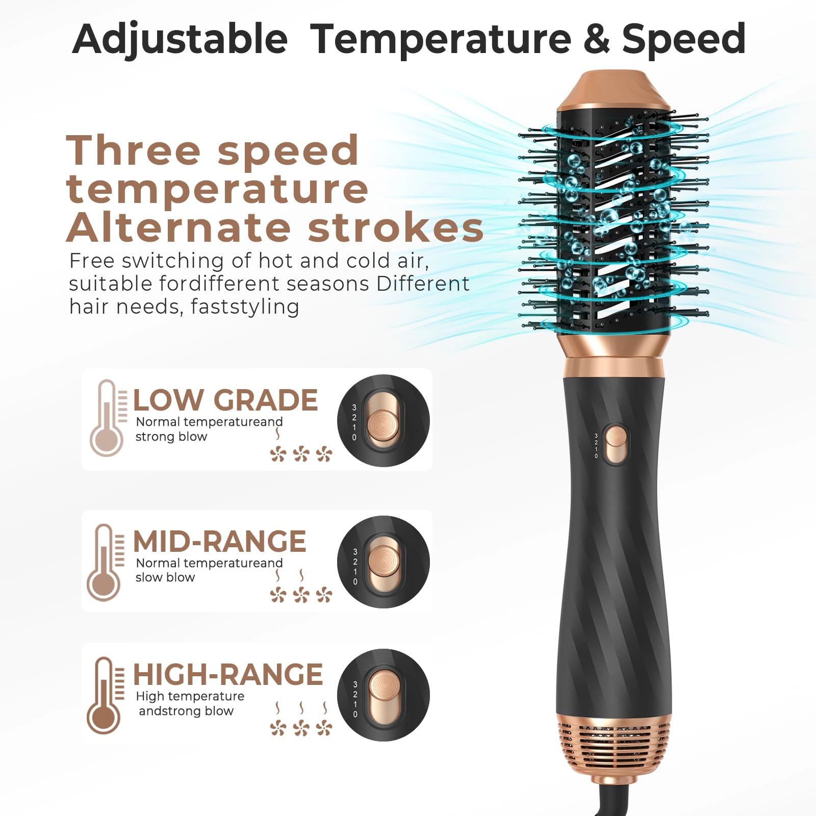 5 in 1 Blow Dryer Brush - 800 watts Royal Blue