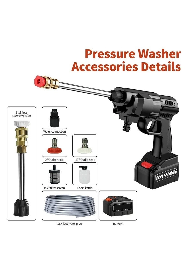 Wireless Lithium Battery Powered Car Washing Machine - US Standard High-Pressure Hose