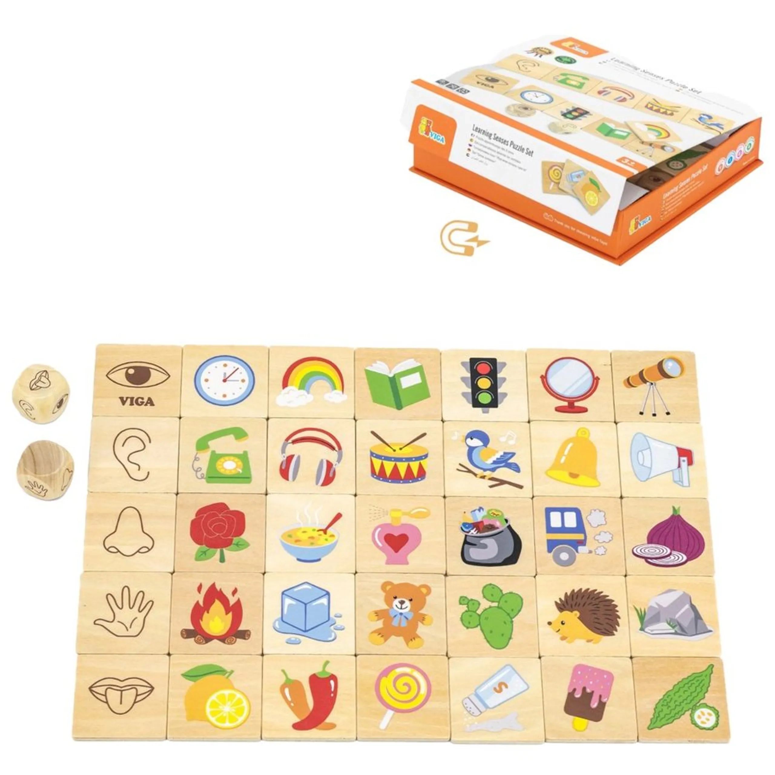 VIGA Learning Senses Puzzle Set - Suitable for 3 years & above 37pcs