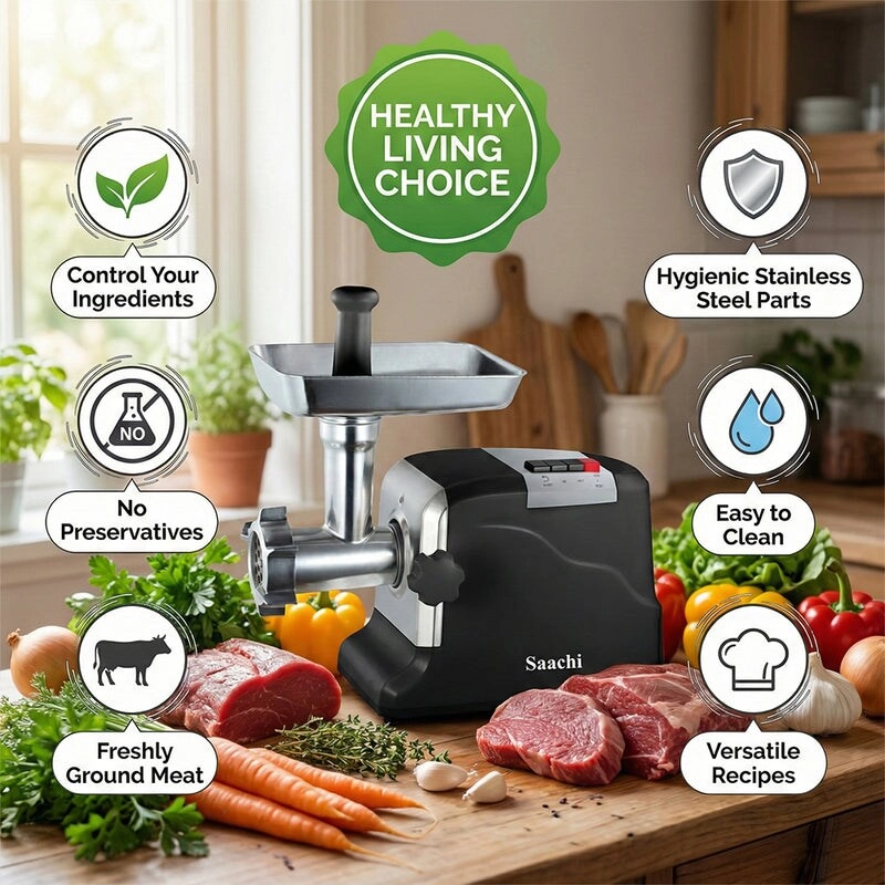 NL-MG-968 - Electric Meat Grinder 2 Speeds Stainless Steel Blades