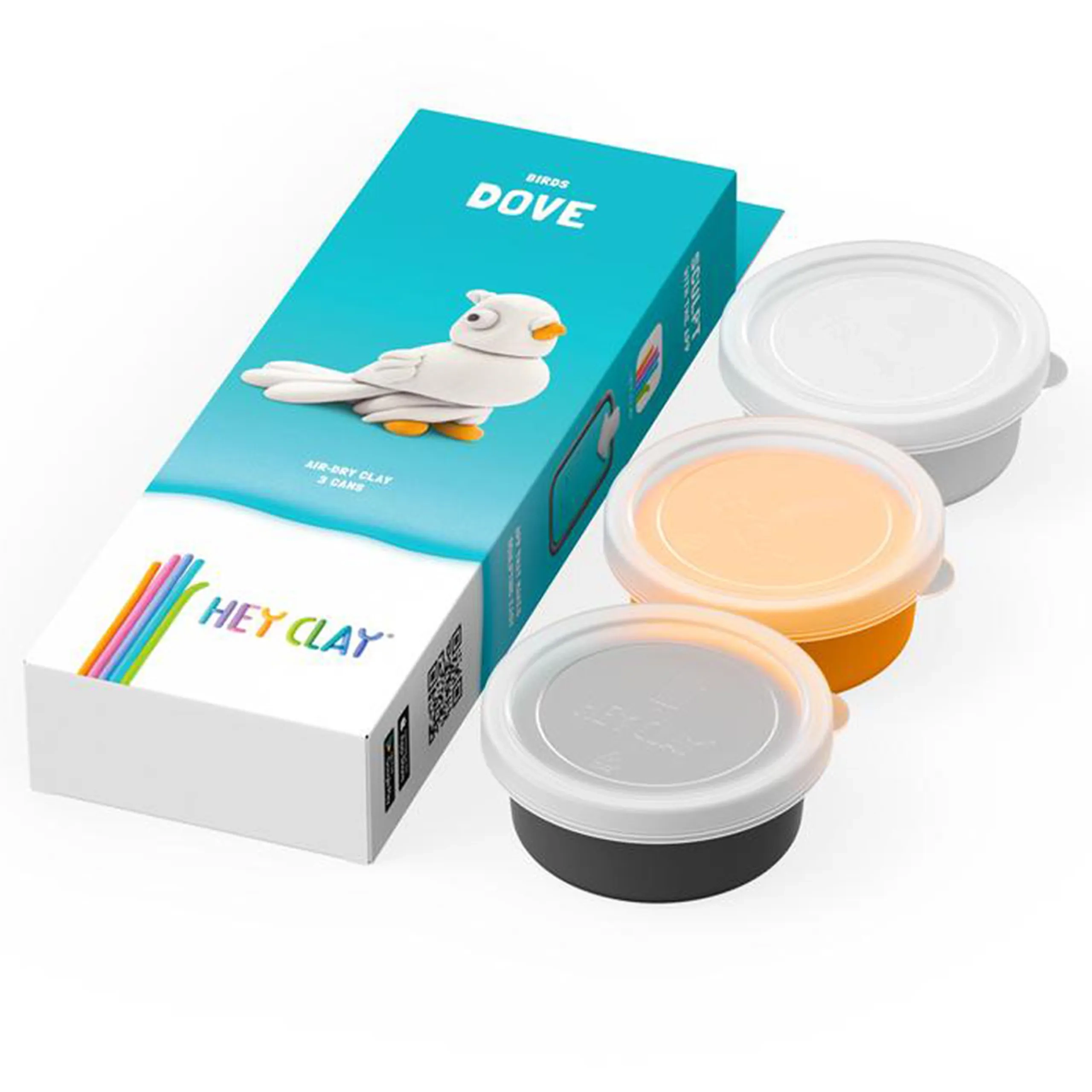 DIY Dove Plastic Modelling Air Dry Clay Kit - Air Dry Clay 170g 3pcs.