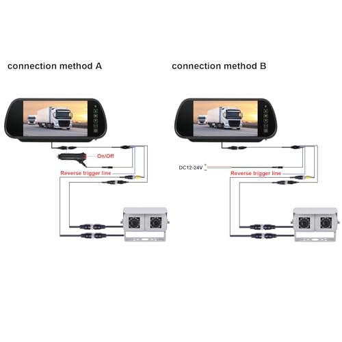 Rearview Camera - Night Vision + 7" TFT LCD Monitor - 800x480