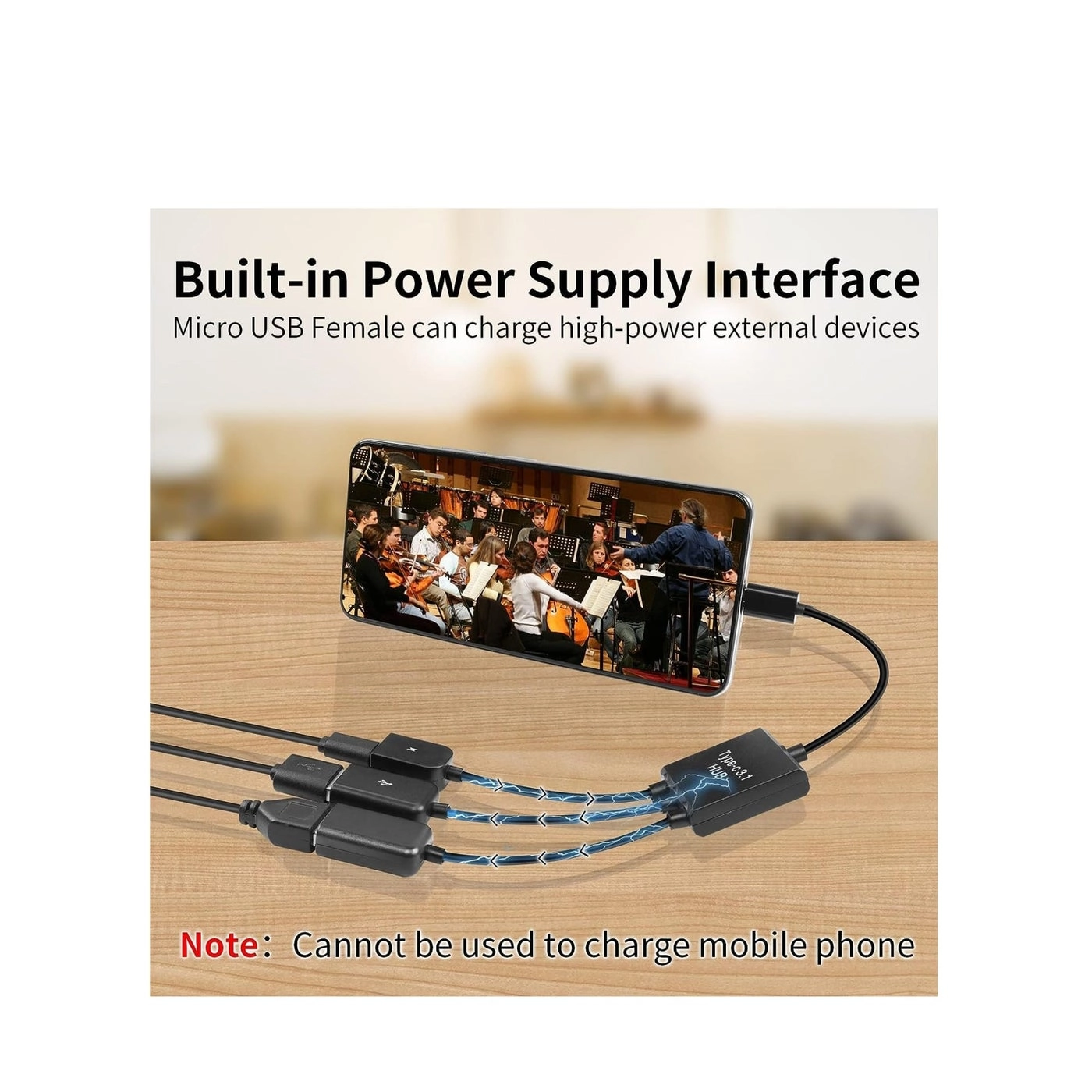 USB C to Dual USB OTG Adapter - 4 Port Type-C Male