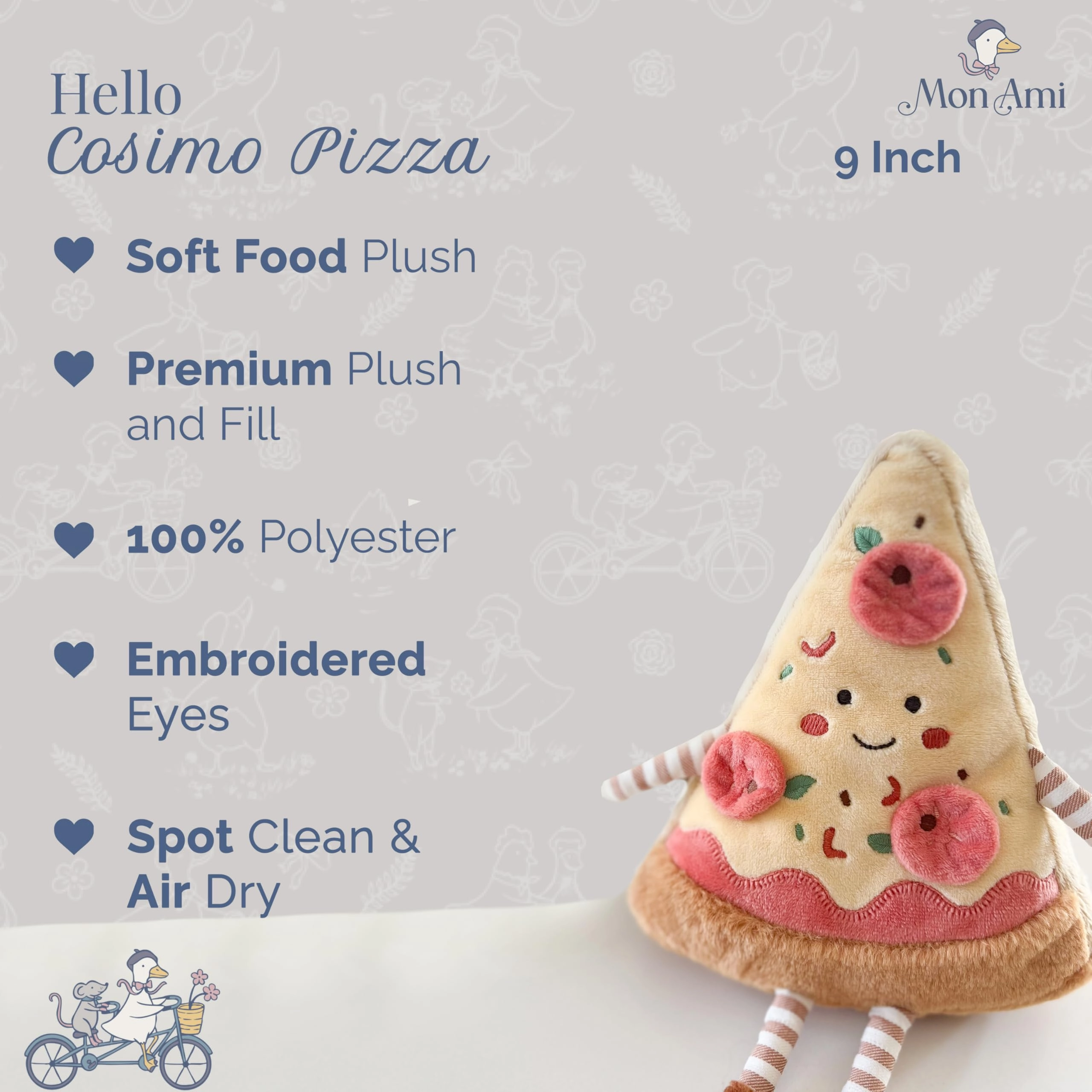 Cosimo Pizza 22.9 cm Plush - Soft Polyester