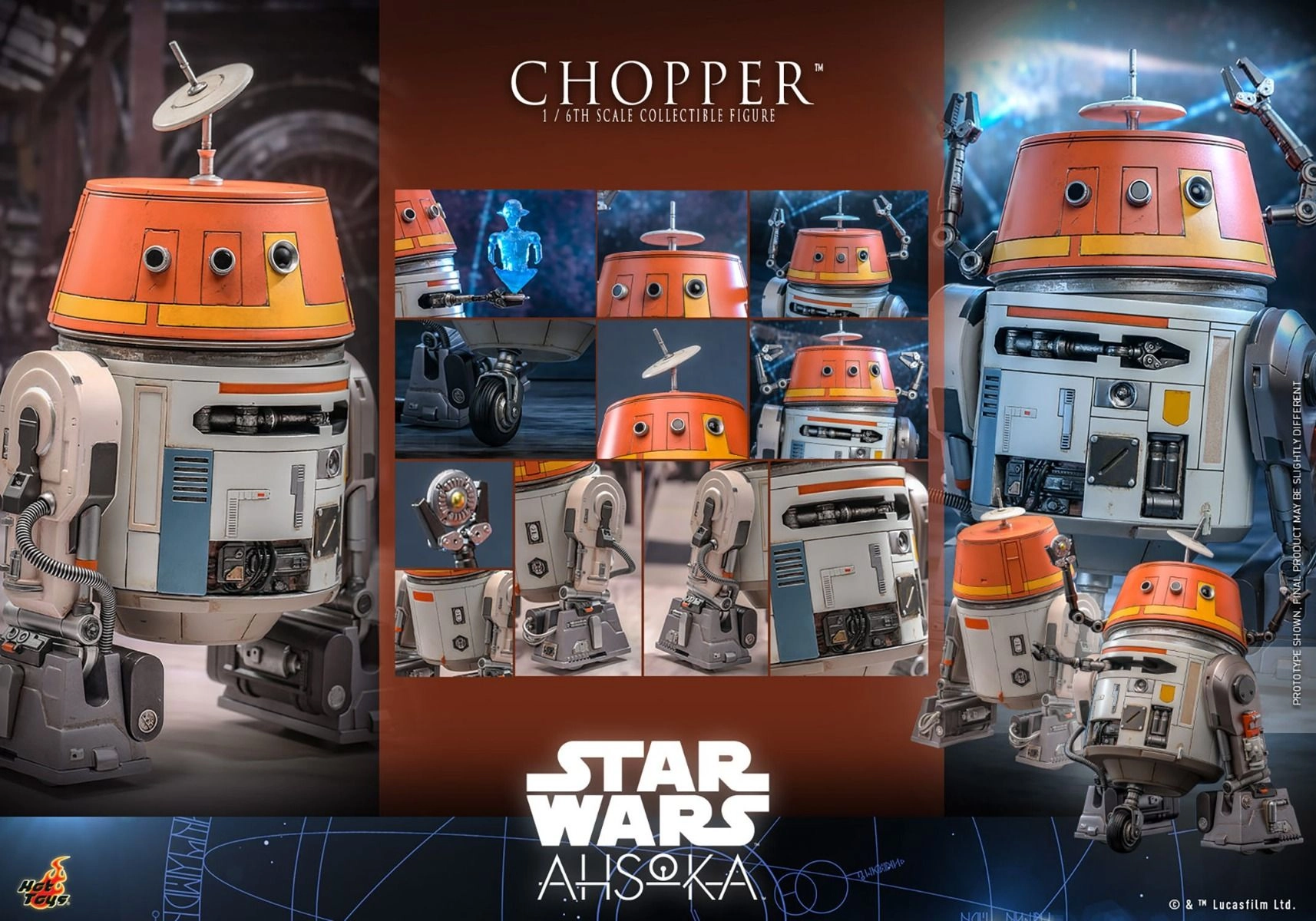 Chopper - Star Wars Ahsoka collectible series - Sixth Scale LED light-up
