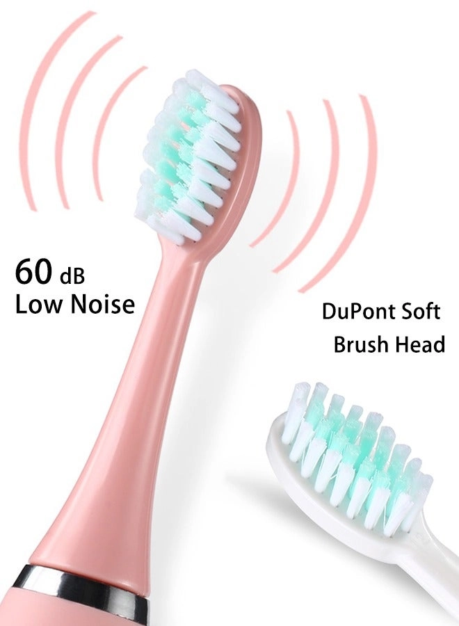 Kids Rechargeable Electric Toothbrush - 6 Brush Heads Timer USB Rechargeable