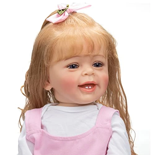Reborn Baby Doll - 22 inch Silicone Vinyl Blonde Hair Ages 3+