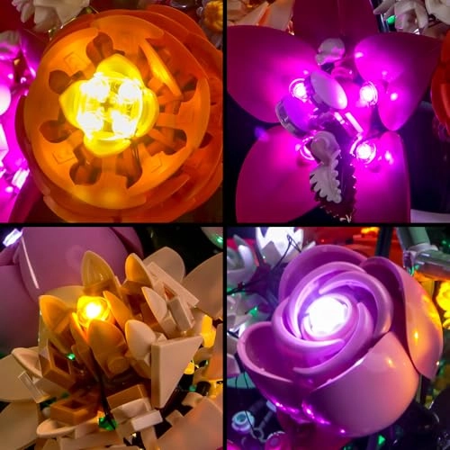Light Kit for LEGO Pretty Pink Flower Bouquet 10342 - LED Lighting Battery Powered