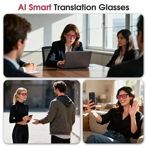 QT-35 - Bluetooth 5.4 140 Languages Black Frame Grey Lens