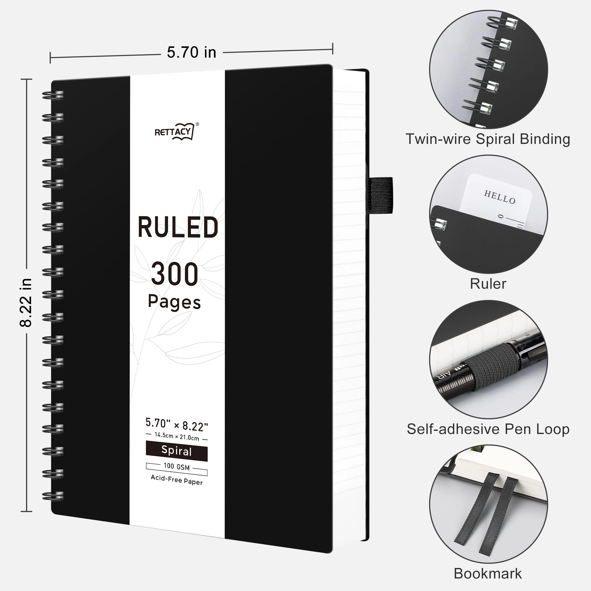 Notebook A5 Spiral - Lined 150 Sheets