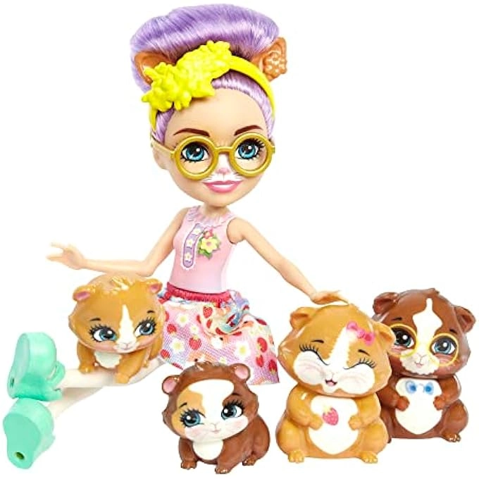 Glee Guinea Pig Doll - 6-in 4 Animal Figures Ages 4+ Set