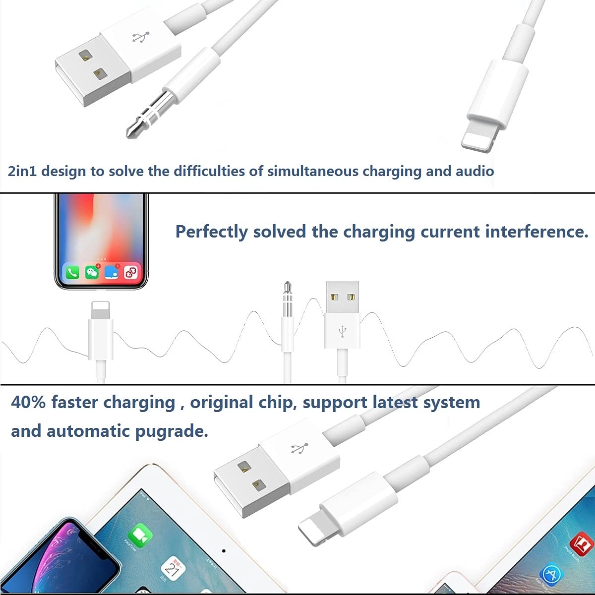 Lightning to 3.5mm Aux Cord - 3.94Ft