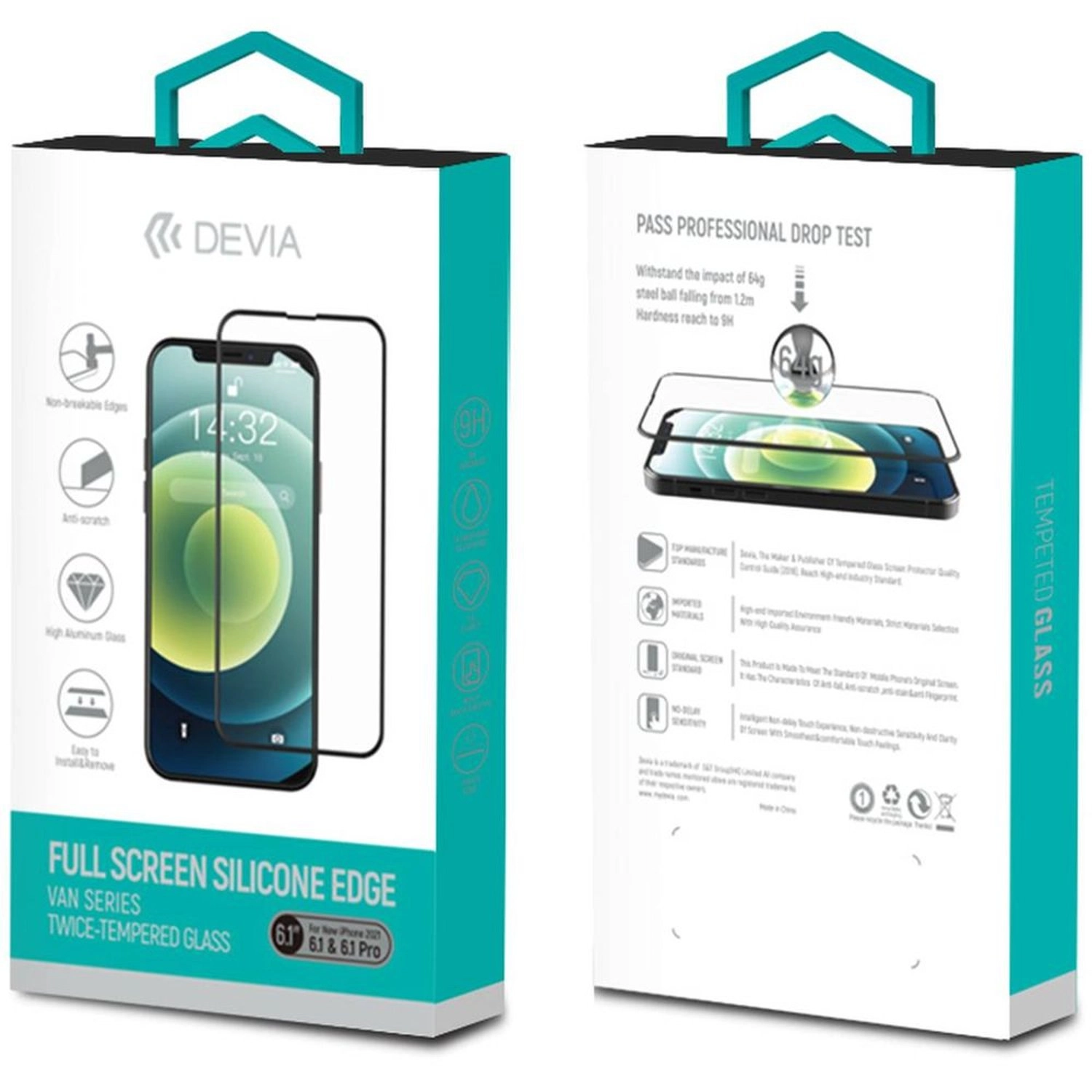 Clear Tempered Glass Screen Protector for iPhone 13 Pro/13