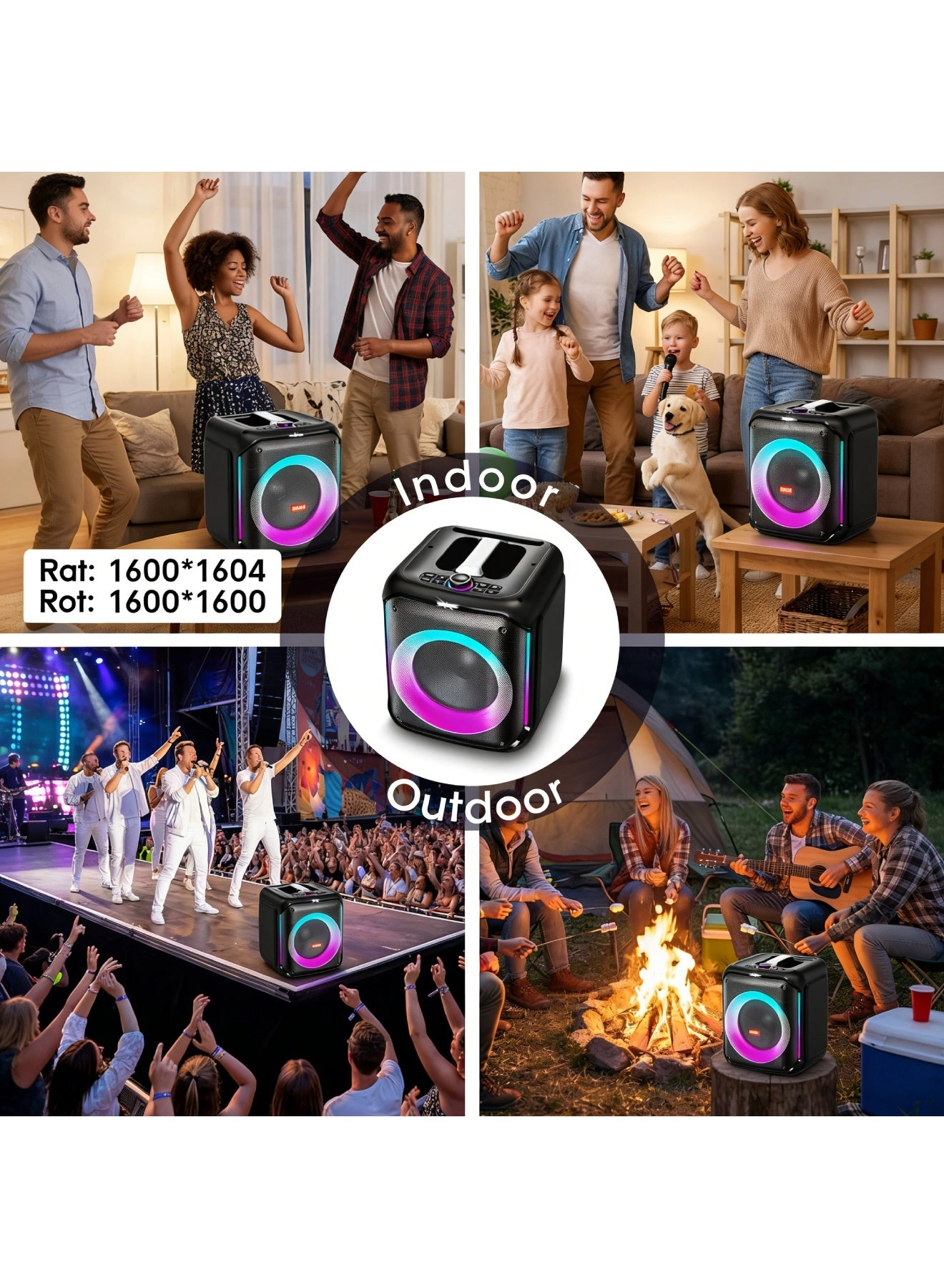 Mini Karaoke Machine - 2 Microphones 40W