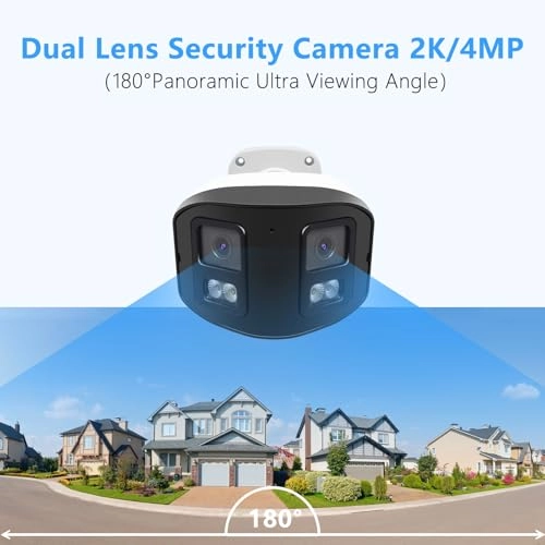 180 Degree Dual Lens Security IP Camera 1440p