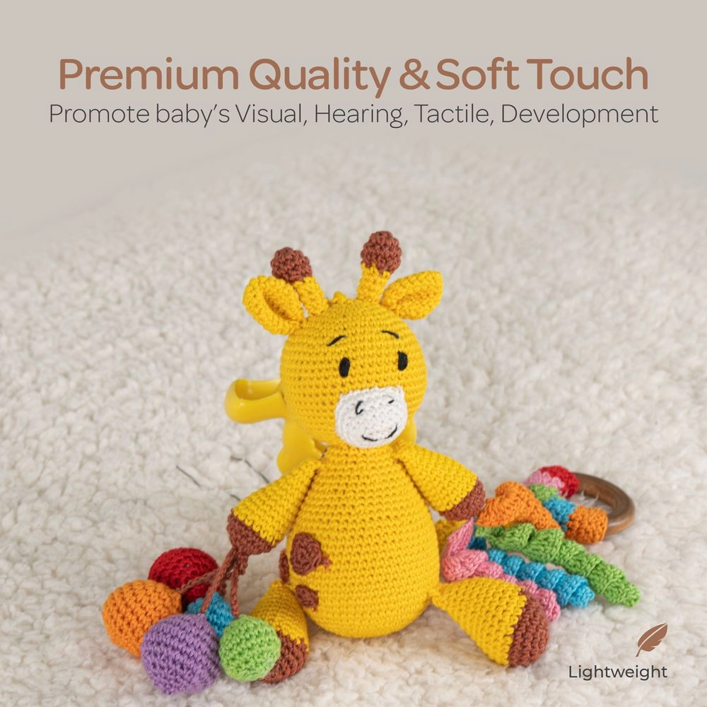 Crochet Ring Rattle Toy - Suitable for 0 month & above premium cotton yarn Tiger