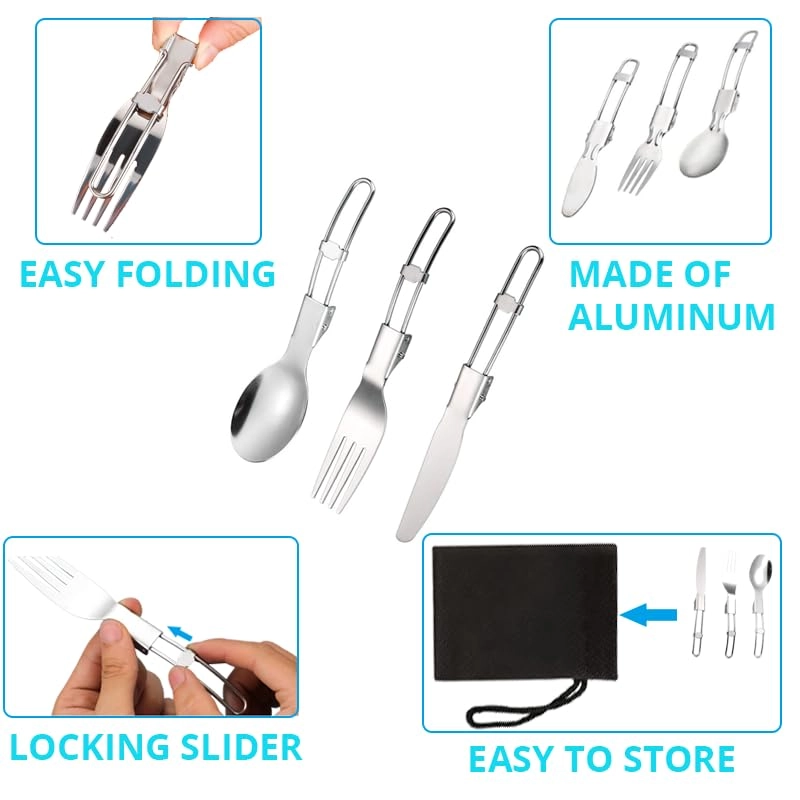 Camping Cooking Set - 9 pieces 1.5L 0.8L
